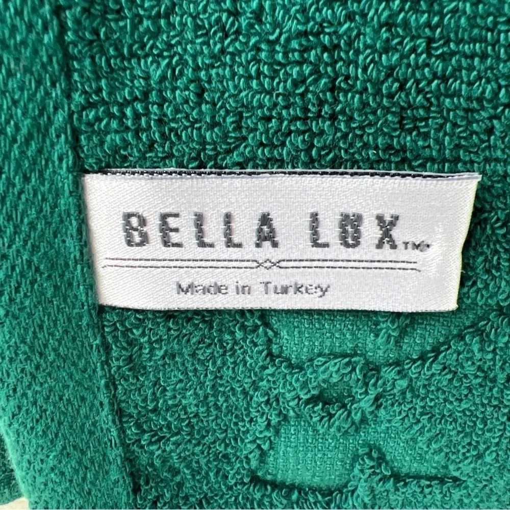 Bella Lux Bathroom Towel Set Christmas Collection Green Bows Cotton Set of 4 NEW